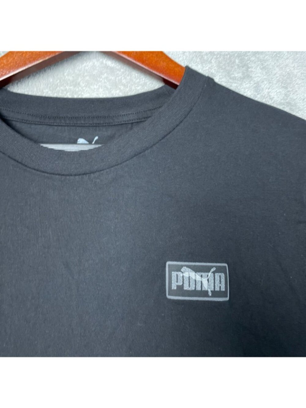 Puma Men's Size XL Black Graphic Logo T-Shirt 100% Cotton Casual Tee d1896 - Picture 8 of 9